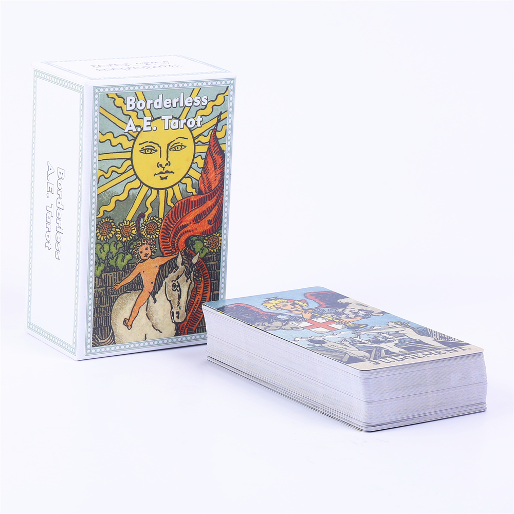 Tarot Cards Deck With Guidebook - 12*7ซม. ไร้ขอบดาดฟ้าไพ่ทาโรต์แบบเลื่อนกล่องของขวัญแข็ง78ชิ้นไพ่ทาโรต์พร้อมคู่มือและ POUCH serut