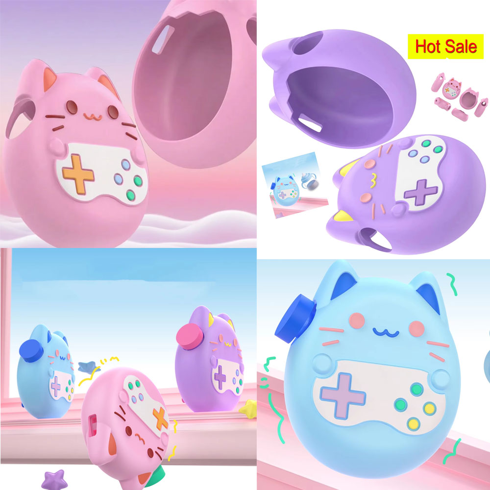 Tamagotchi Electronic Pet Virtual - เคสป้องกันสำหรับ Tamagotchi Paradise ซิลิโคนหุ้มเครื่องเล่นเกมสัตว์เลี้ยงอิเล็กทรอนิกส์เสมือนจริง สีฟ้า/ม่วง/ชมพู