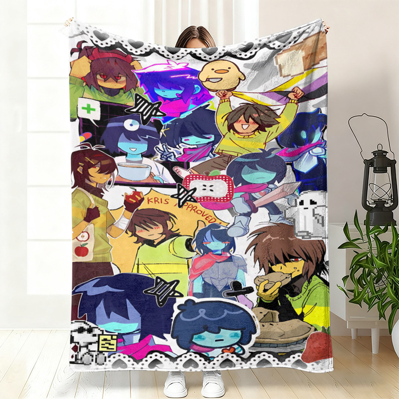 Video Games - ผ้าห่มฟลีซ Hot Deltarune สำหรับฤดูร้อน ใช้กับเครื่องปรับอากาศ ลายวิดีโอเกม