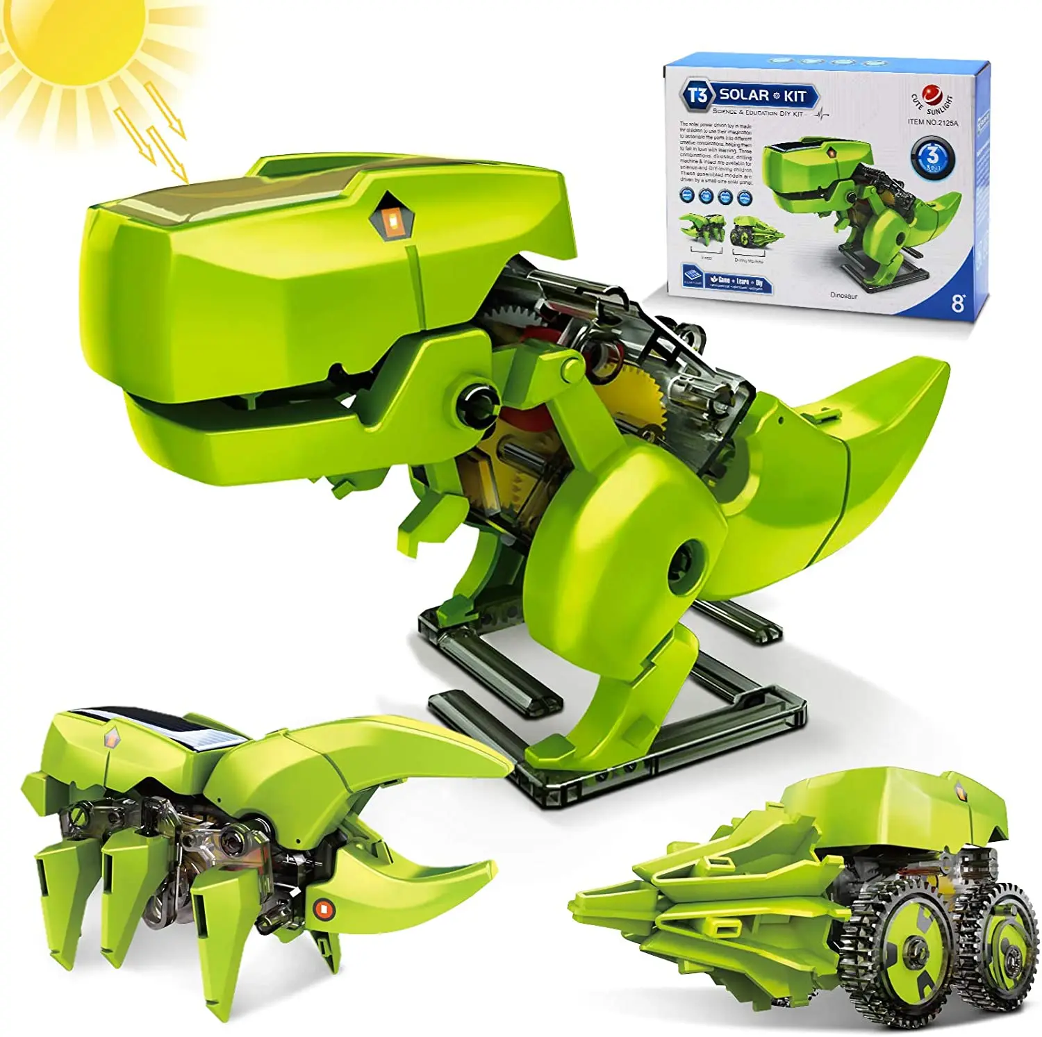 Stem Solar Robot Kit For Kids - ชุดหุ่นยนต์พลังงานแสงอาทิตย์ของเล่นเพื่อการศึกษา STEM รุ่นเปลี่ยนเทคโนโลยี Building Block ยานอวกาศหุ่นยนต์ไดโนเสาร์ของเล่นสําหรับของขวัญเด็ก