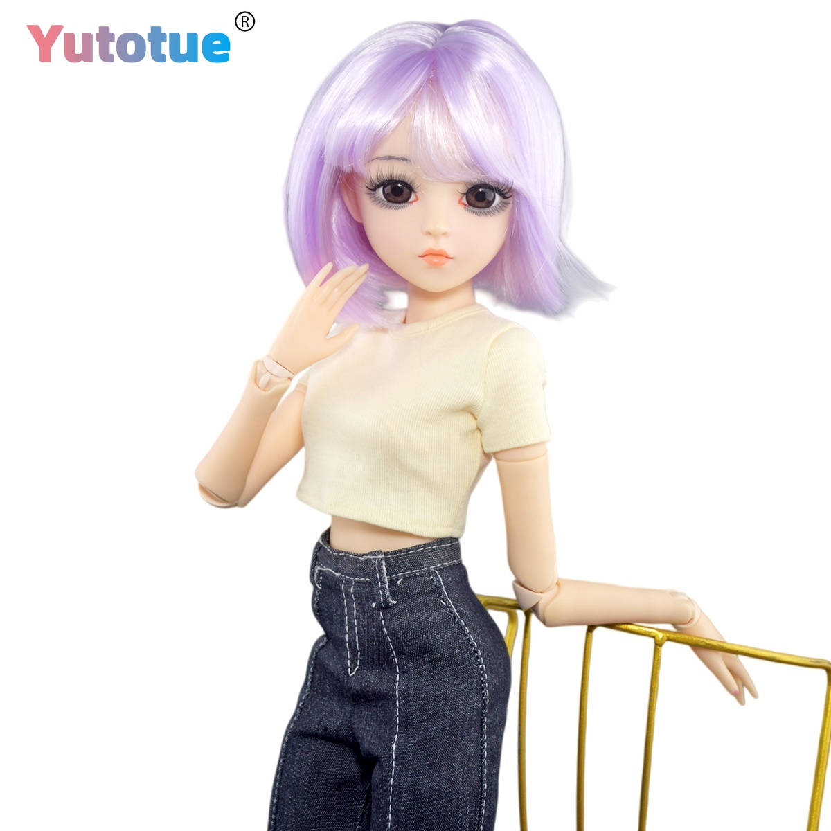Bjd Doll 1 6 Full Set With Clothes - ตุ๊กตาเด็กผู้หญิง YUTOTUE สูง 60 ซม. พร้อมวิกผมสั้นถอดได้