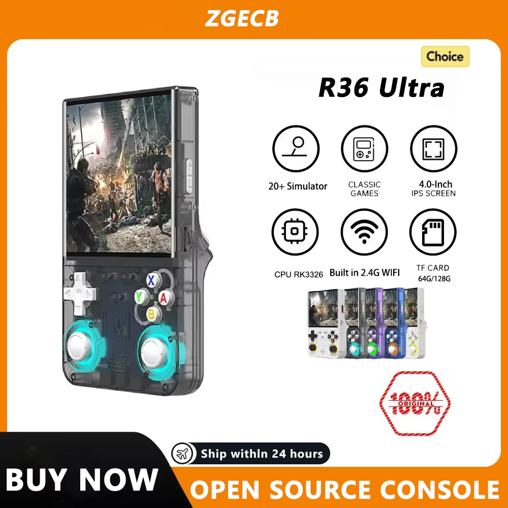 Retro Handheld Game Console R36S - FLLAPT R36Ultra Retro คอนโซลวิดีโอเกมมือถือระบบ Linux 4.0