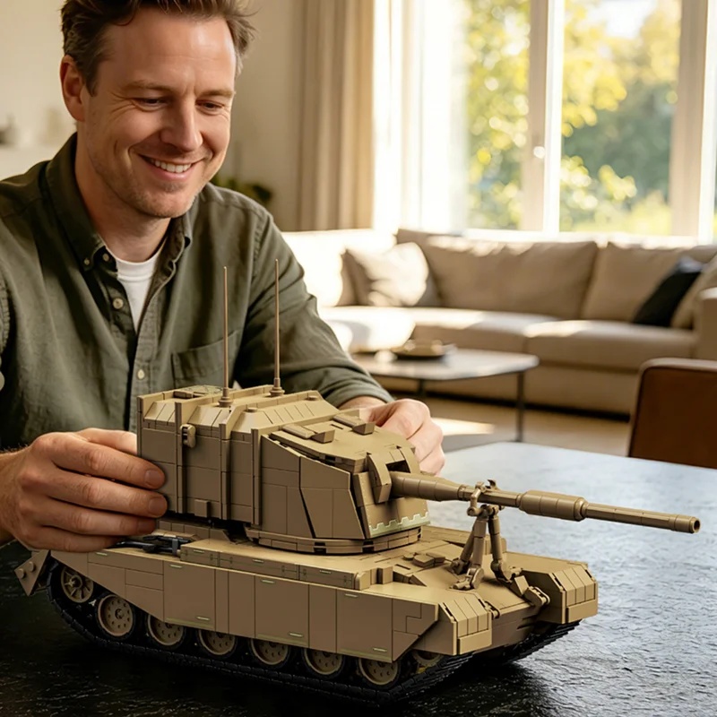 Lego Compatible Military Tank - 2080 ชิ้น ปืนต่อต้านรถถังหนัก FV4005 ของอังกฤษ 12GO