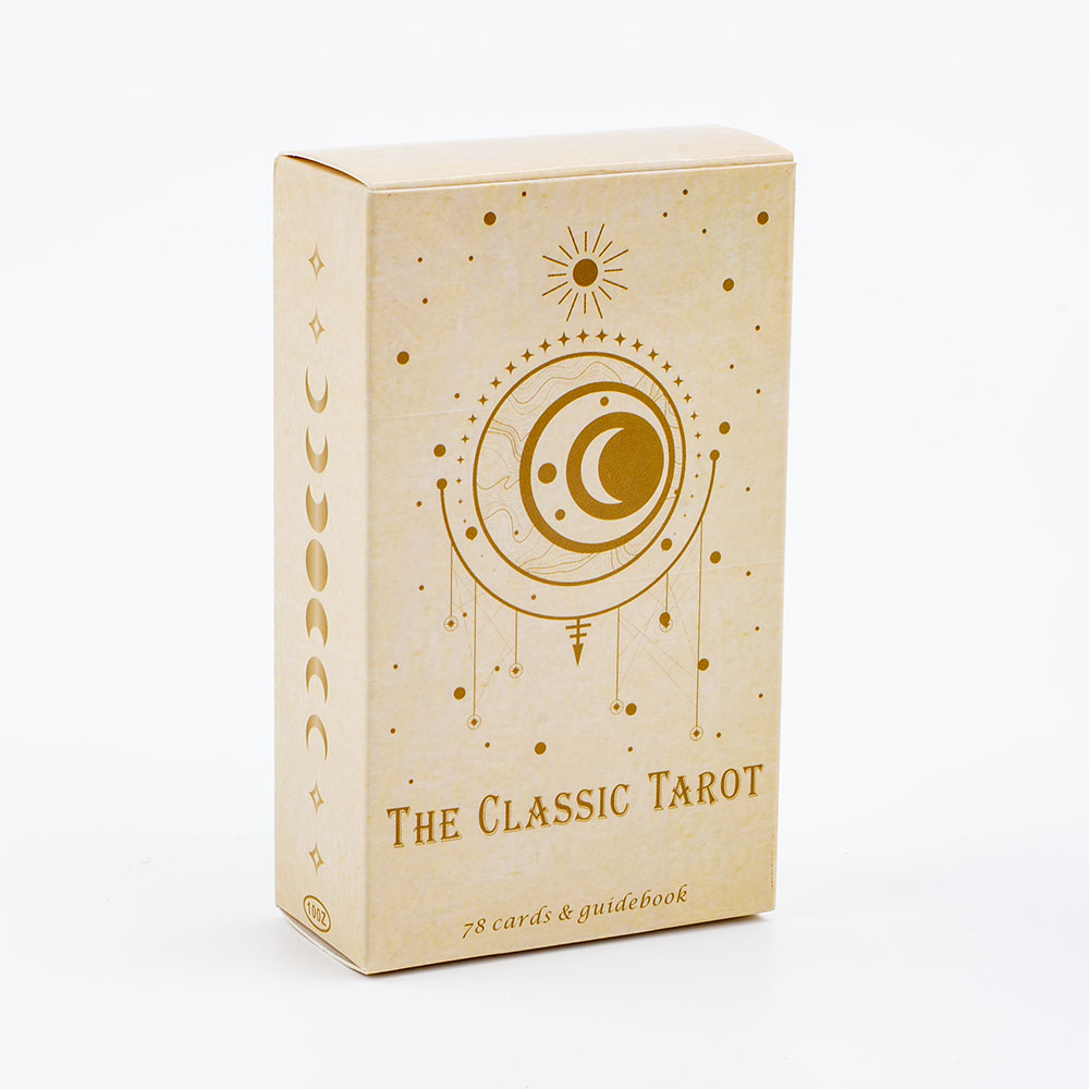 Tarot Cards Deck With Guidebook - เกมกระดานไพ่ทาโรต์แบบคลาสสิกสำหรับผู้เริ่มต้นการ์ดออราเคิลขนาด10.4x6.1ซม. 78ชิ้นพร้อมคู่มือและภาพประกอบที่สวยงาม