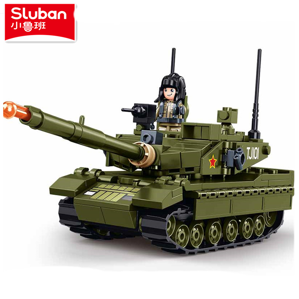 Lego Compatible Military Tank - Sluban 183PCS กองทัพรถถังหลักรุ่น Building Blocks ทหาร
