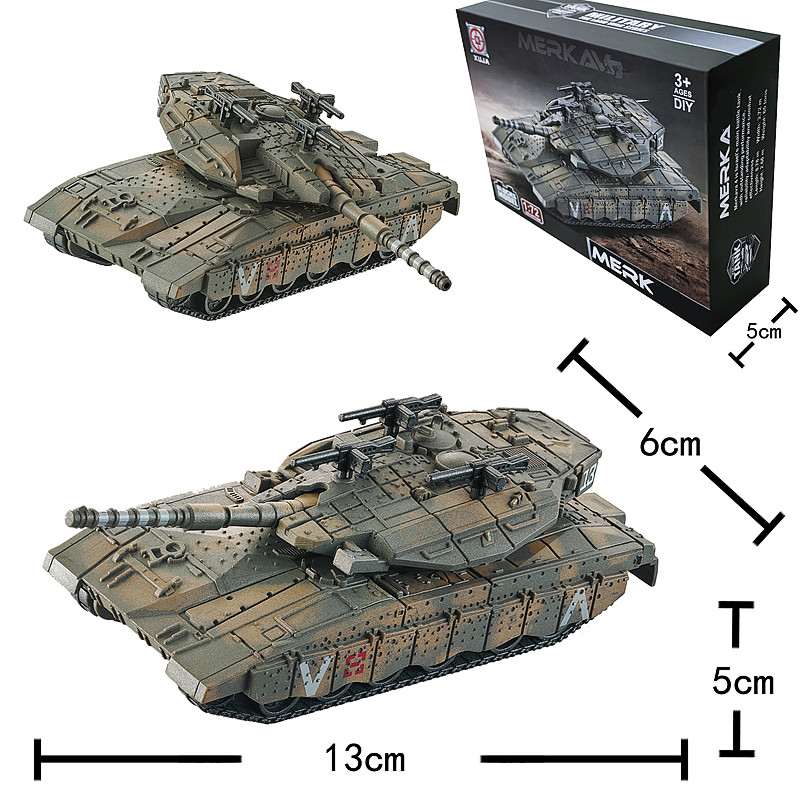 Lego Compatible Military Tank - โมเดลรถถังเมอร์คาวาหลักของอิสราเอล ขนาด 1/72 ชุดตัวต่อสร้างสรรค์จากซีรีส์ทางทหาร ของเล่นประกอบสำเร็จรูปสำหรับเด็กผู้ชาย ของขวัญคริสต์มาส