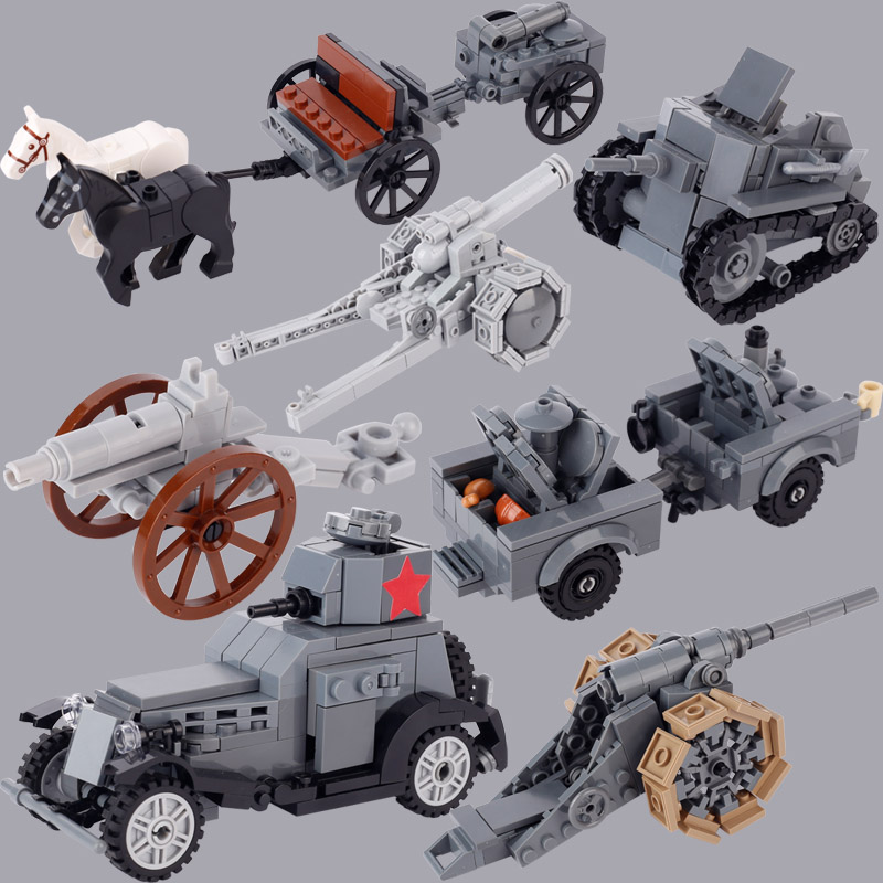 Lego Compatible Military Tank - รถหุ้มเกราะรถถังทหารอิตาลี WW1บล็อกตัวต่อเราหุ่นทหารเยอรมันรถม้าของเล่นเด็กแบบอิฐ