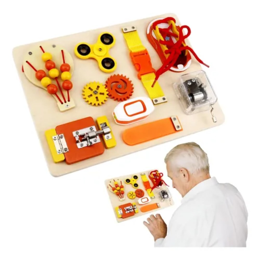 ของเล่นไม้มอนเตสซอรี่ บอร์ดกิจ - Montessori Wooden Busy Board Toddler บทวิจารณ์และราคา
