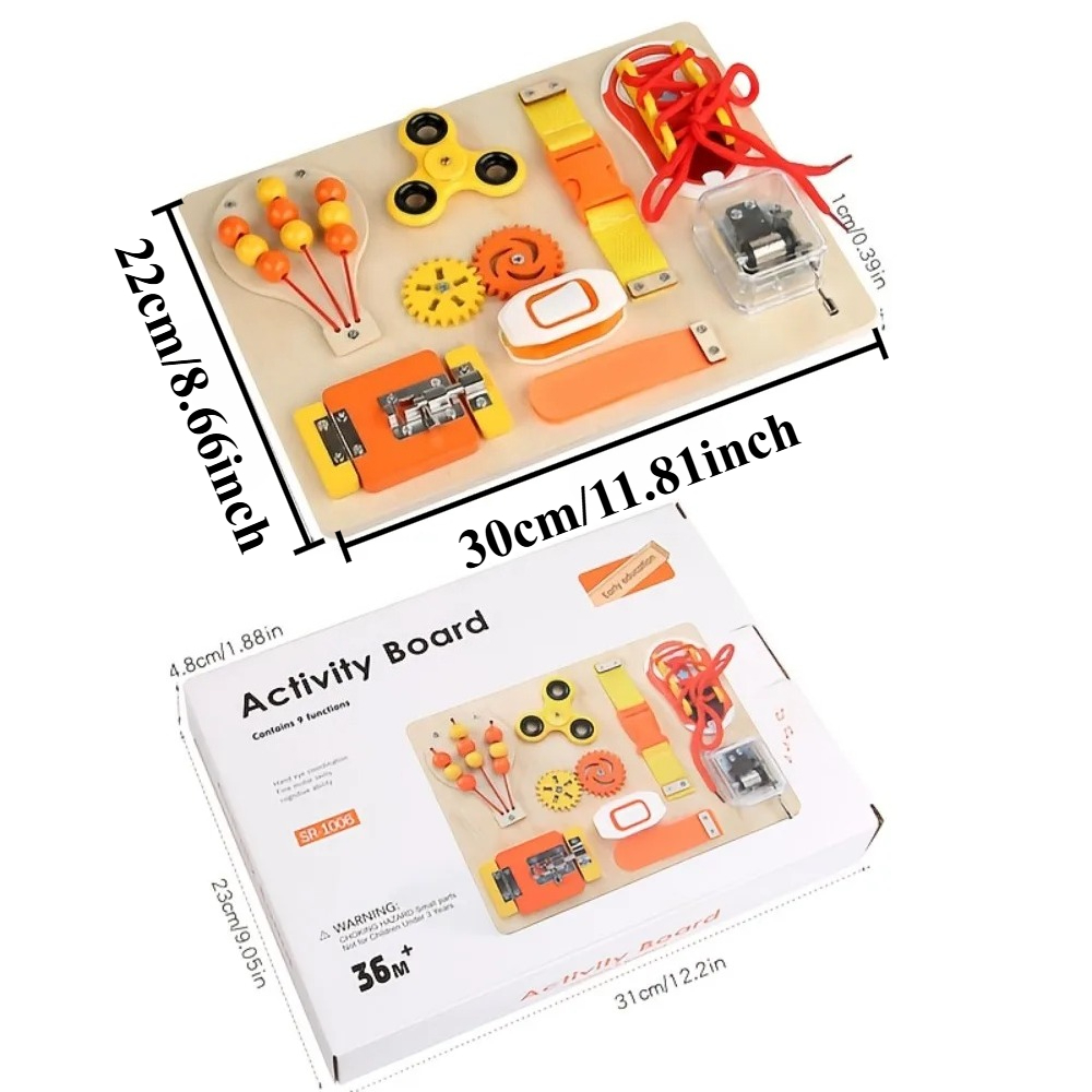 ของเล่นไม้มอนเตสซอรี่ บอร์ดกิจ - Montessori Wooden Busy Board Toddler บทวิจารณ์และราคา