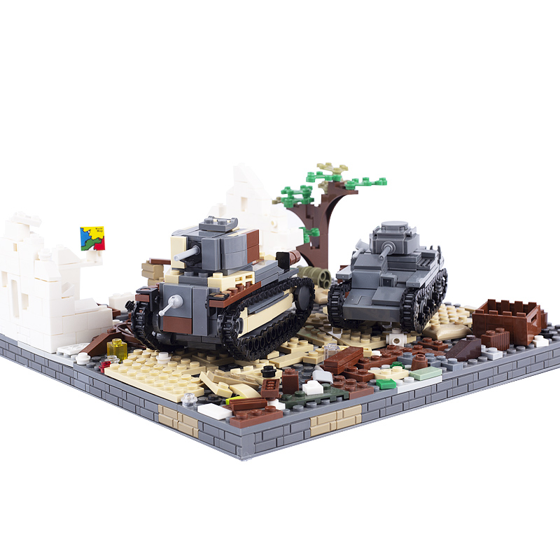 WW2ญี่ปุ่นทหารอาคารบล็อกตัวเลข - Lego Compatible Military Tank บทวิจารณ์และราคา