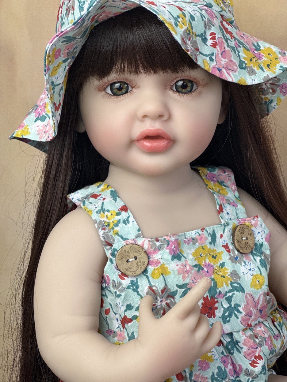 22 นิ้ว Cuddly Full Body ซิลิโ - Reborn Baby Doll Silicone Realistic บทวิจารณ์และราคา