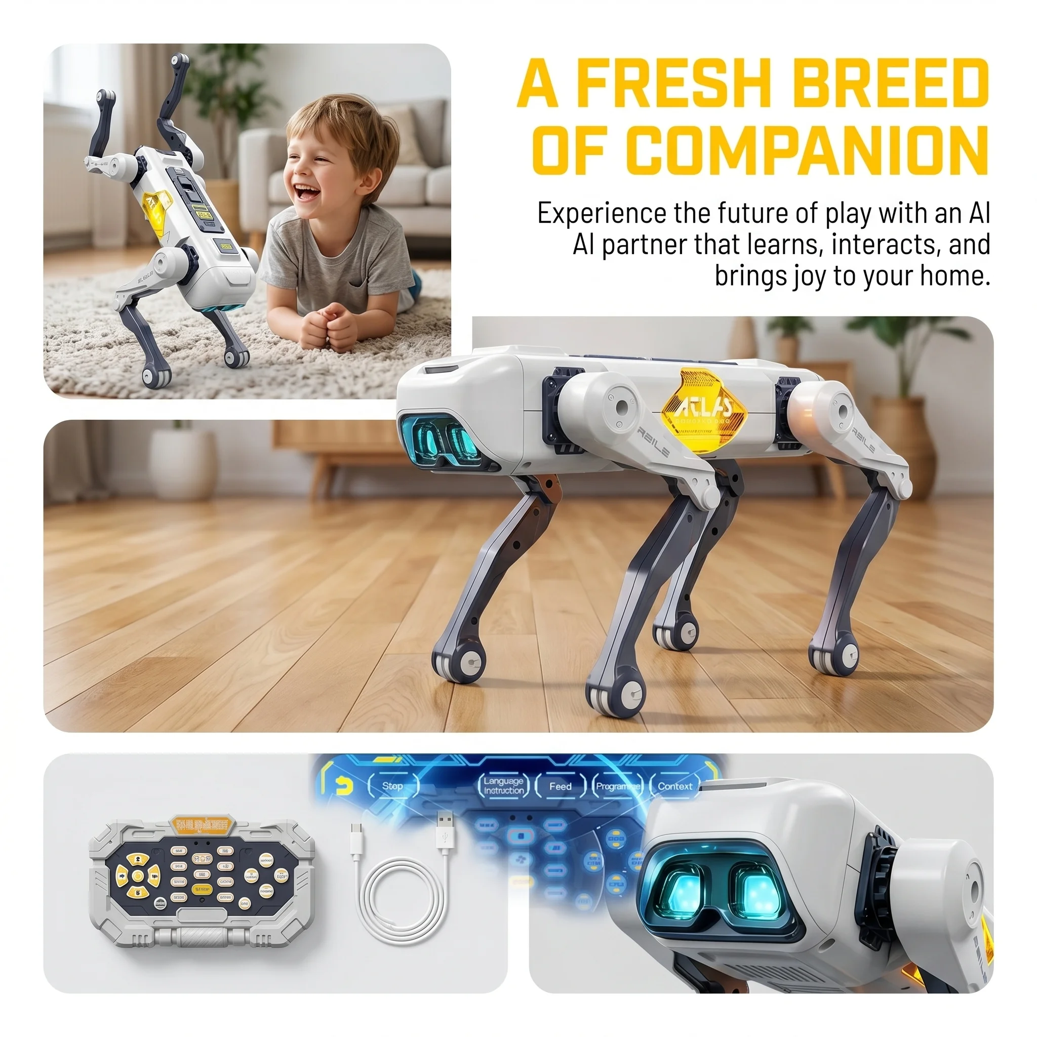 หุ่นยนต์สุนัขอัจฉริยะ AI ควบคุ - Remote Control Toys บทวิจารณ์และราคา