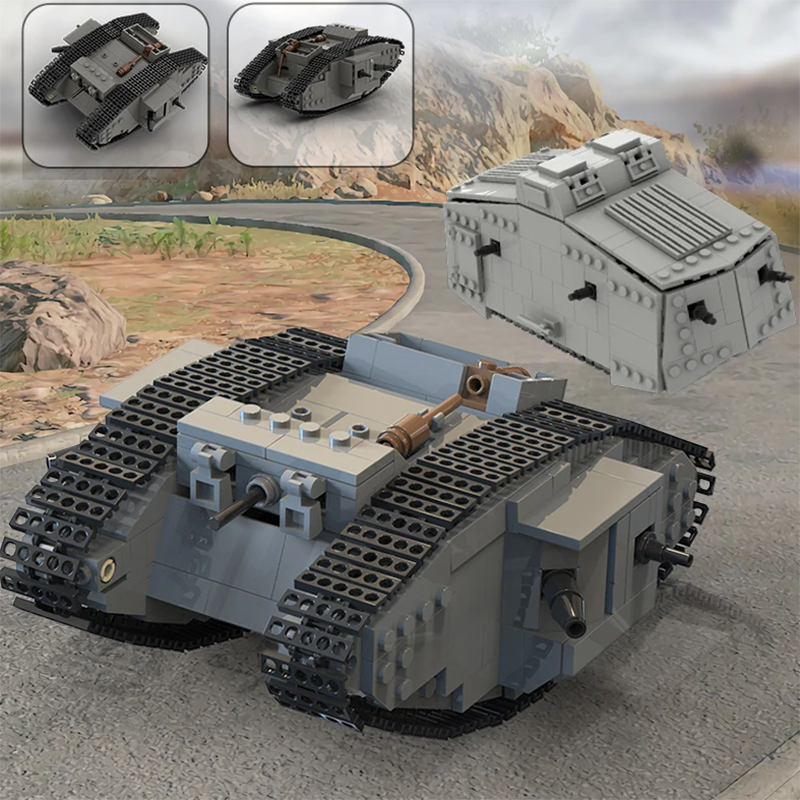 MOC WW1 เยอรมนีทหาร A7V Combat - Lego Compatible Military Tank บทวิจารณ์และราคา